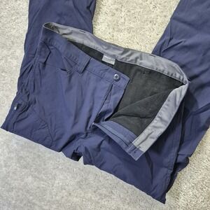Eddie Bauer Fleece Lined Tech Pants Mens Size 36x30 Blue Thermal Outdoor Hiking